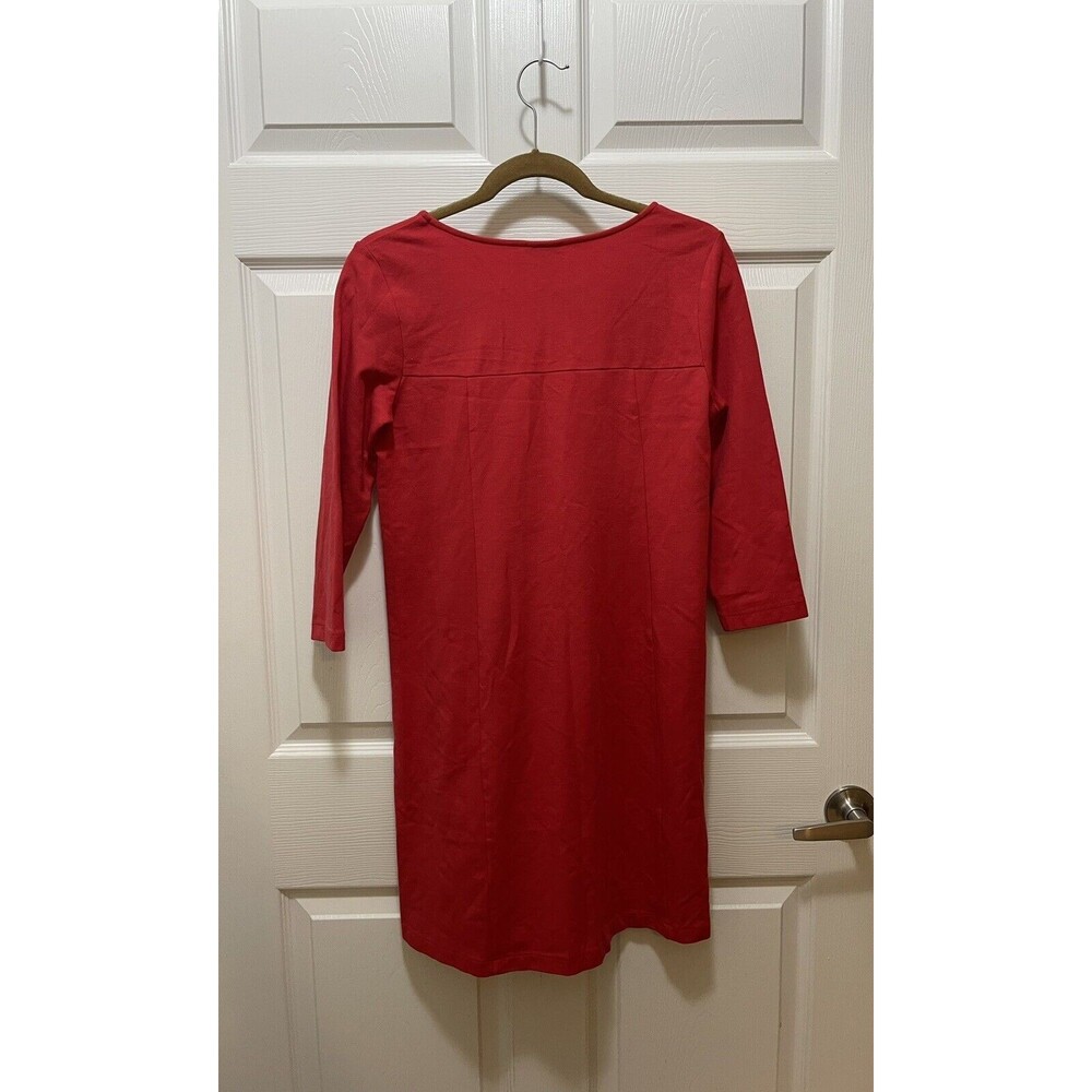 J. Jill Women's 3/4 Sleeve Dress Size S Petite Red - Picture 4 of 6